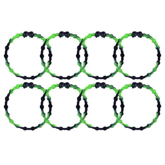 Black & Green Hair Ties (8 Pack): Earthy Elegance Meets Modern Edge