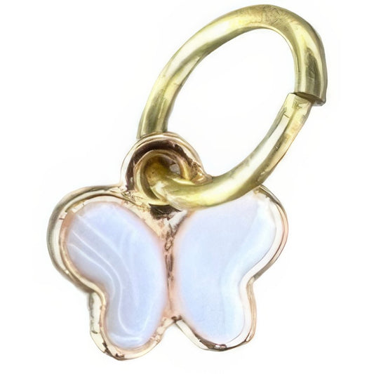 White Butterfly Keyhole Bracelet Charm