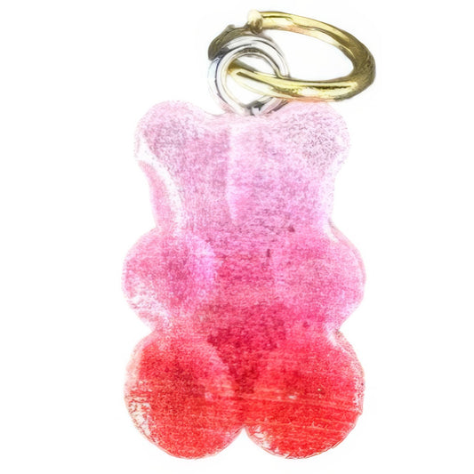 Pink Gummy Bear Keyhole Bracelet Charm