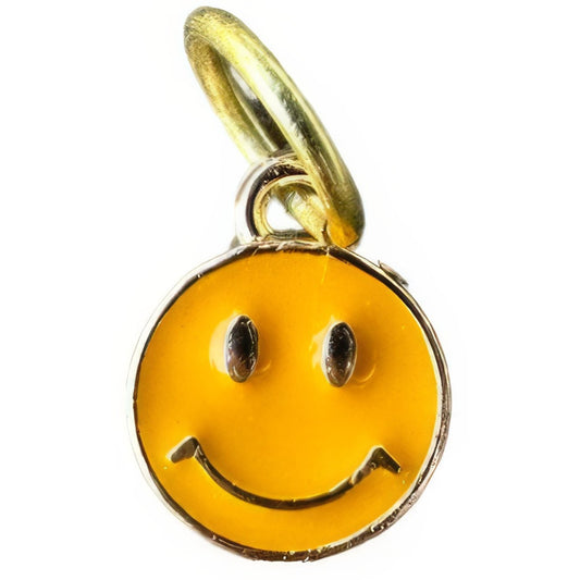 Orange Smiley Face Keyhole Bracelet Charm