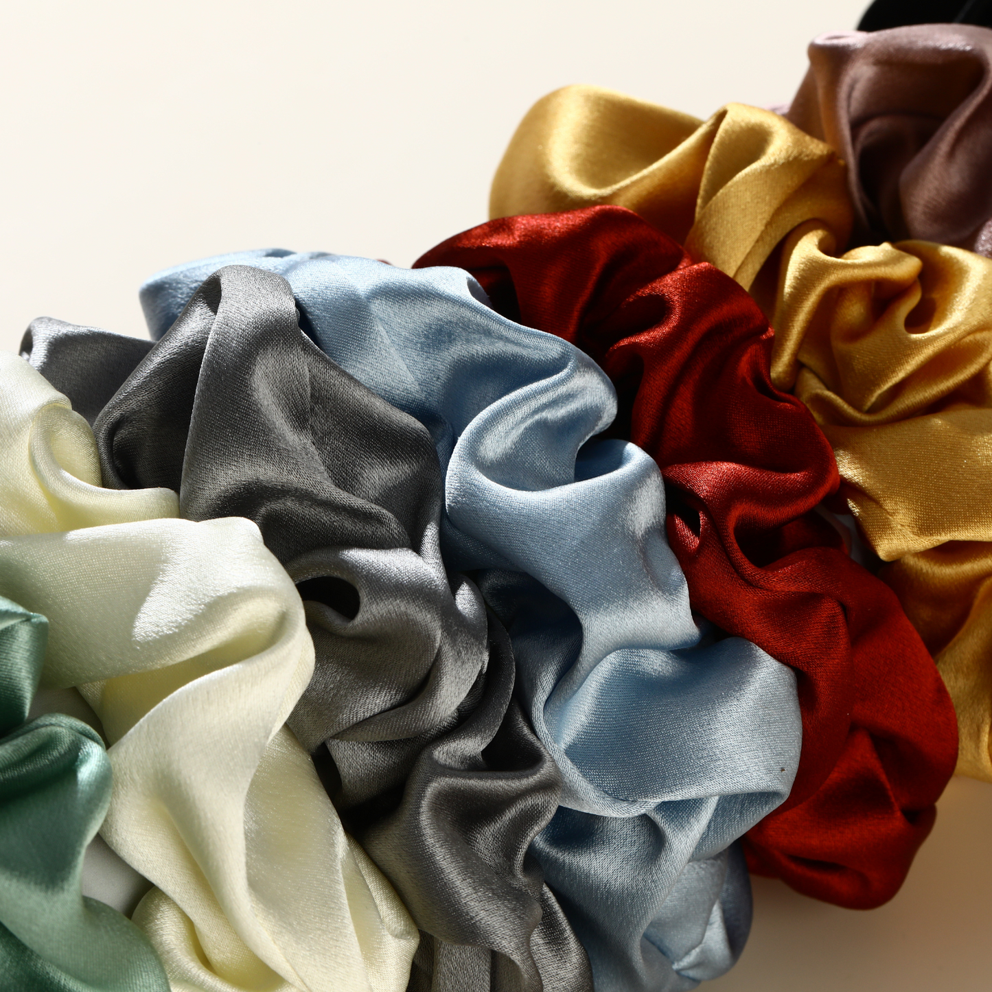 Roserel Mulberry Silk Gold Mix Royal Scrunchie 3 Pack