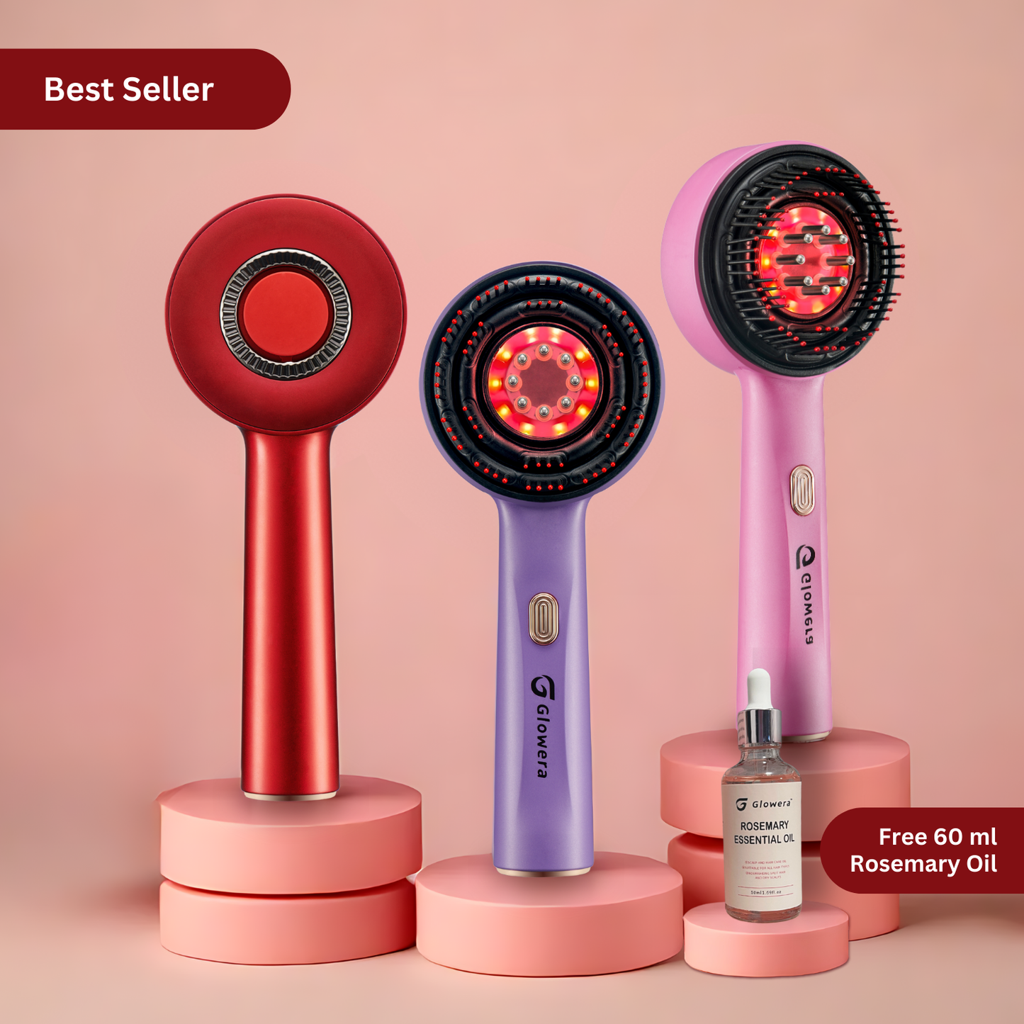 Pro Hair Tie x Glowera™ 3 in 1 Red Light Scalp Massager Therapy