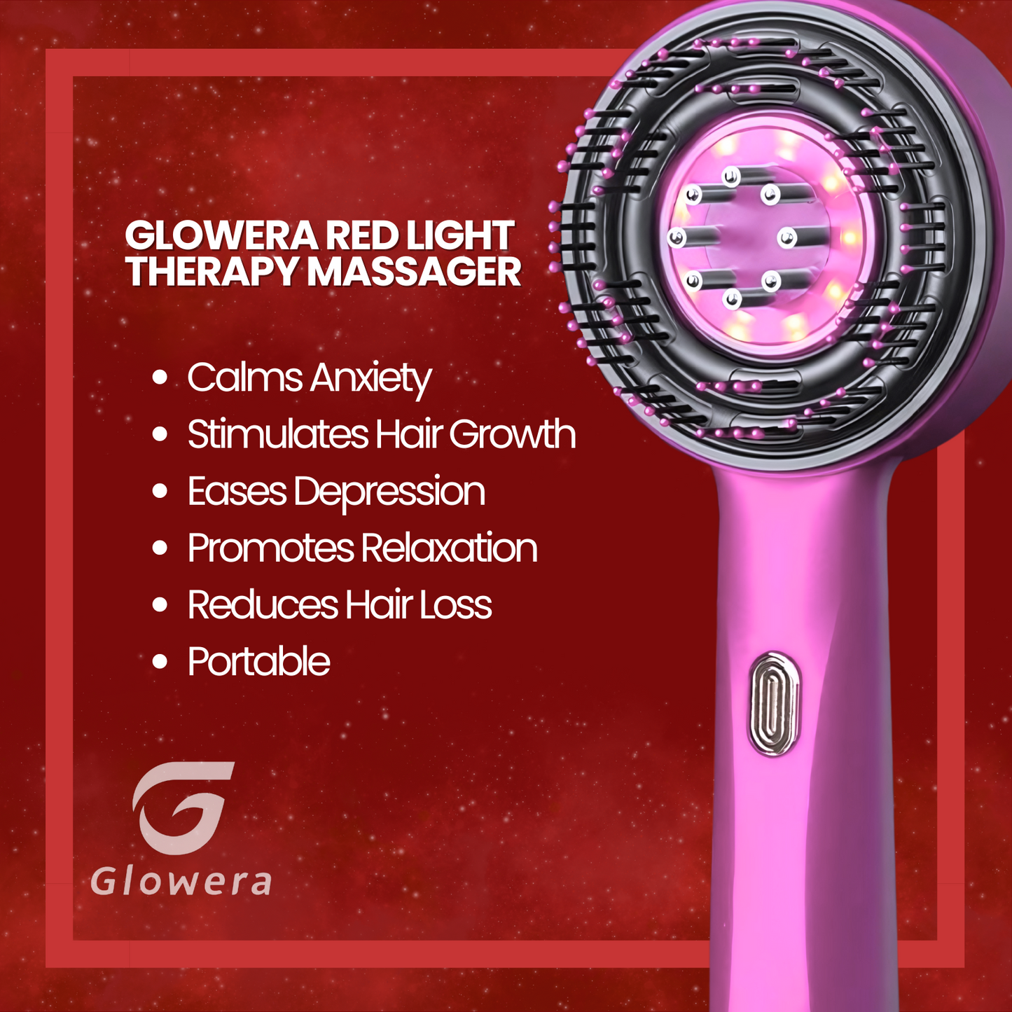 Pro Hair Tie x Glowera™ 3 in 1 Red Light Scalp Massager Therapy