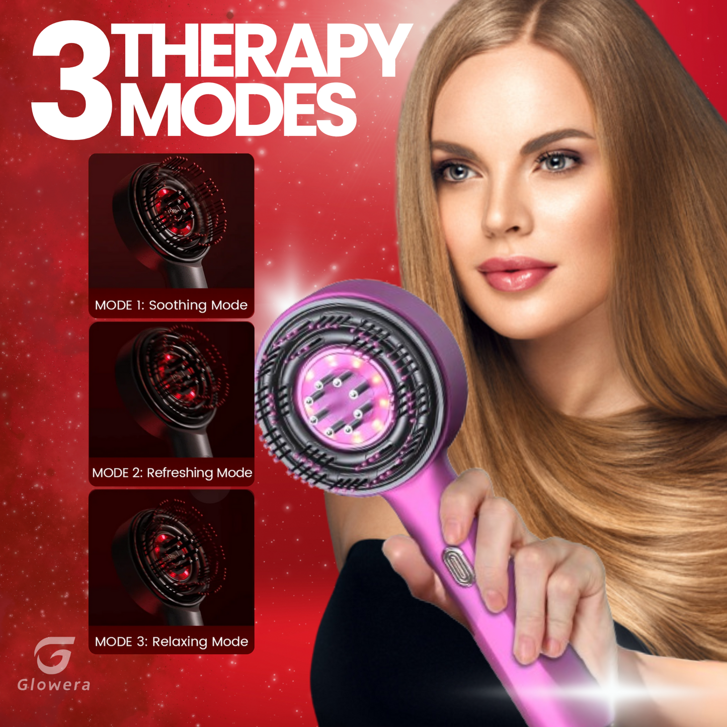 Pro Hair Tie x Glowera™ 3 in 1 Red Light Scalp Massager Therapy